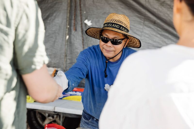 Owner in Huli Chicken on the big island of hawaii